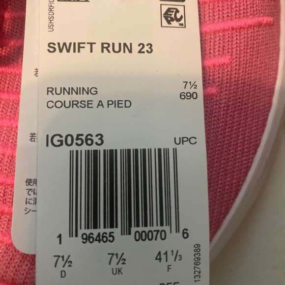 Adidas swift run pink sneakers sz 9 - Picture 6 of 6